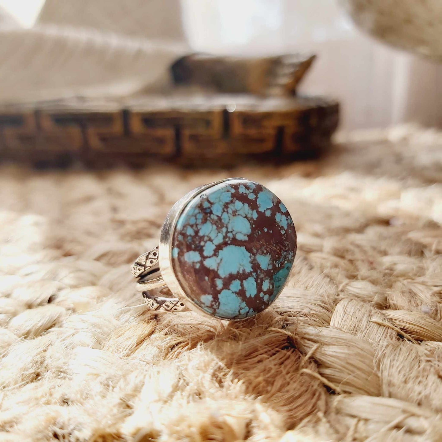 Turquoise Acceptance Gemstone Ring  Size US 6.5 (E2503)
