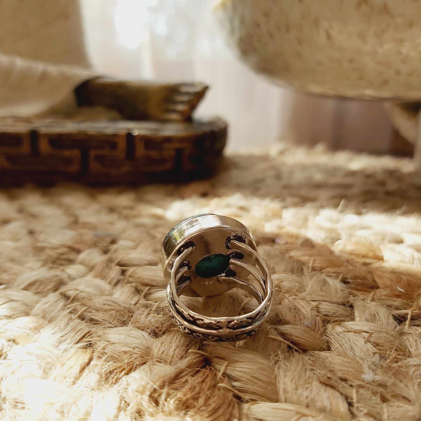 Turquoise Acceptance Gemstone Ring  Size US 6.5 (E2503)