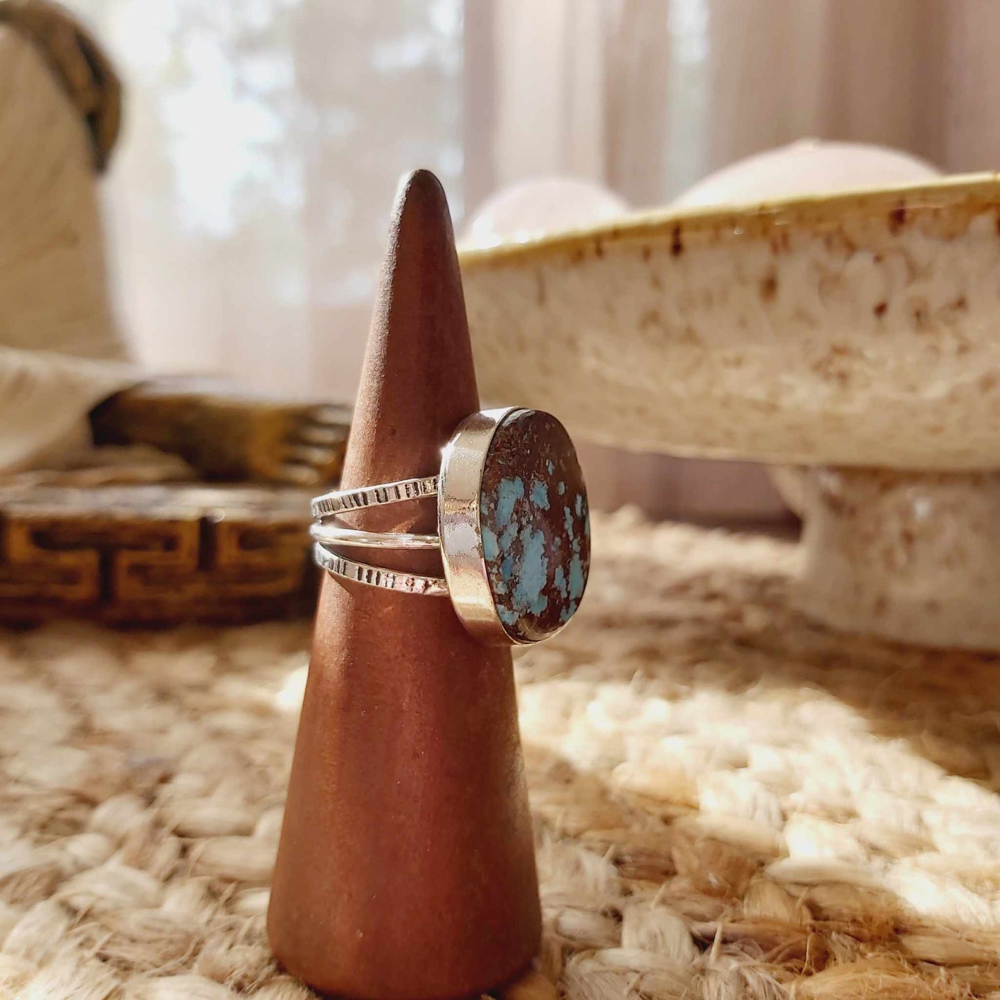 Turquoise Acceptance Gemstone Ring  Size US 7 (E2506)