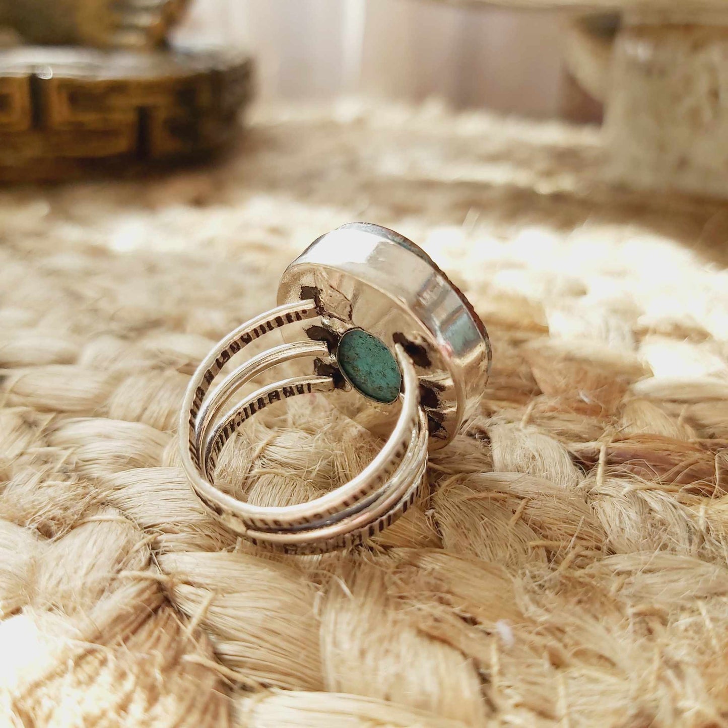 Turquoise Acceptance Gemstone Ring  Size US 7 (E2506)