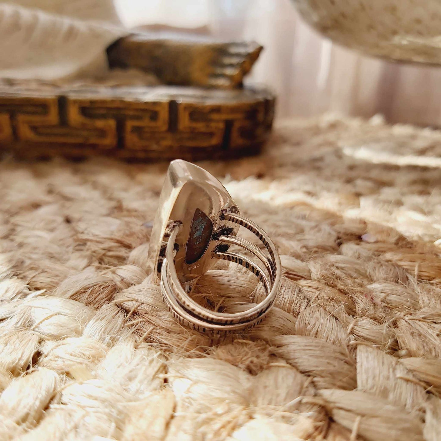 Turquoise Acceptance Gemstone Ring  Size US 7.5 (E2508)