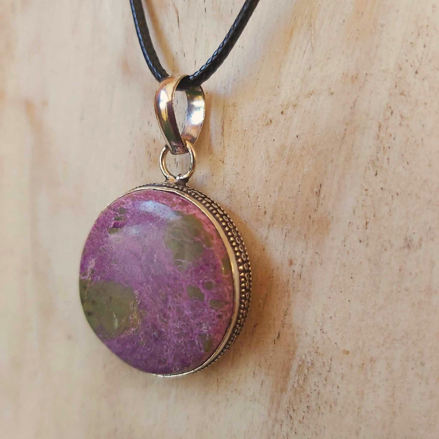 Purpurite Stone of Freedom & Abundance Pendant (E2509)