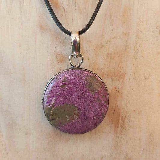 Purpurite Stone of Freedom & Abundance Pendant (E2509)