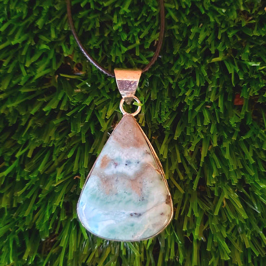 Larimar Goddess Pendant Necklace (E2512)