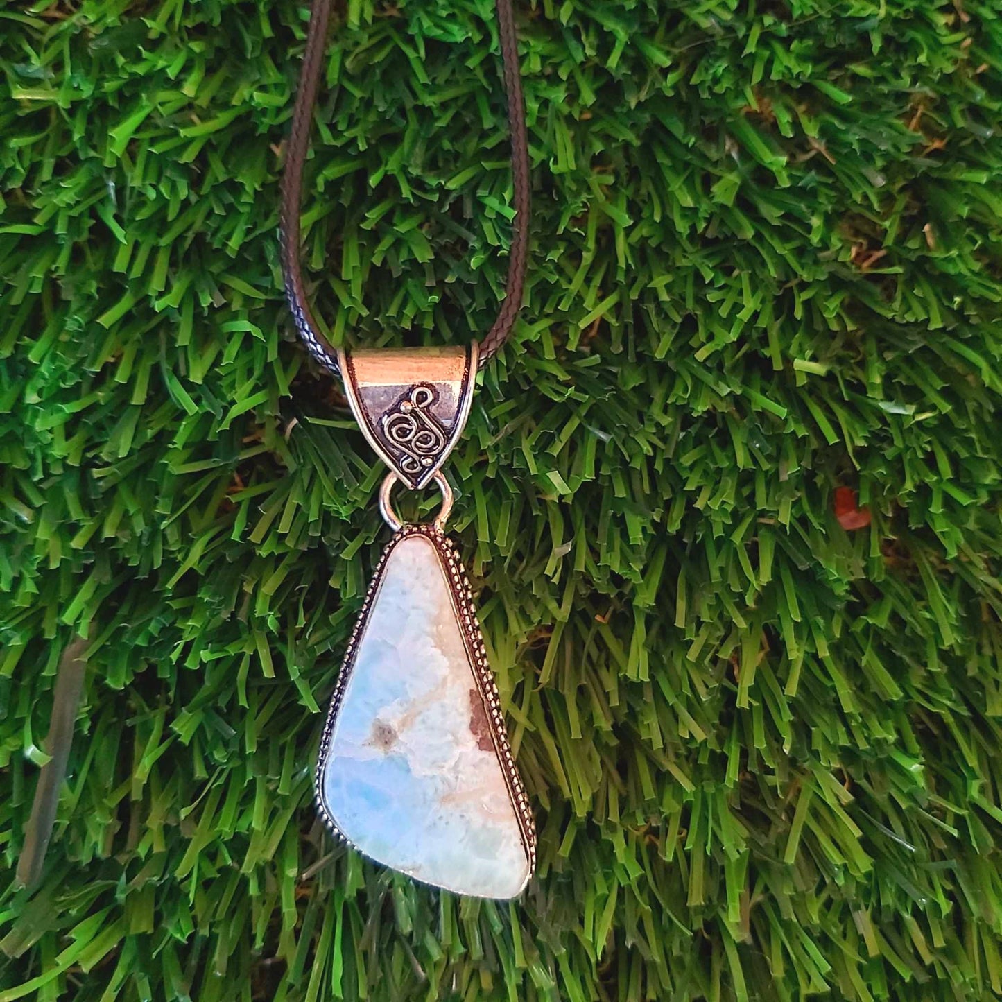 Larimar Goddess Pendant Necklace (E2516)