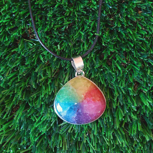 Rainbow Agate Grounding Gemstone Pendant (E2529)