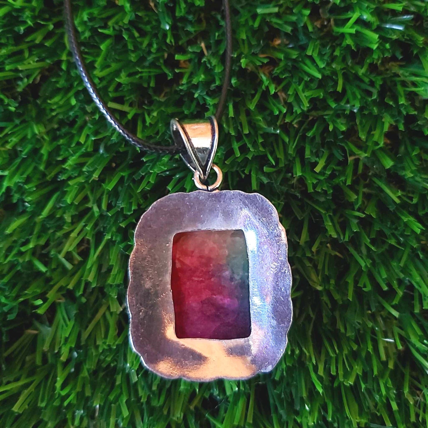 Rainbow Agate Grounding Gemstone Pendant (E2535)