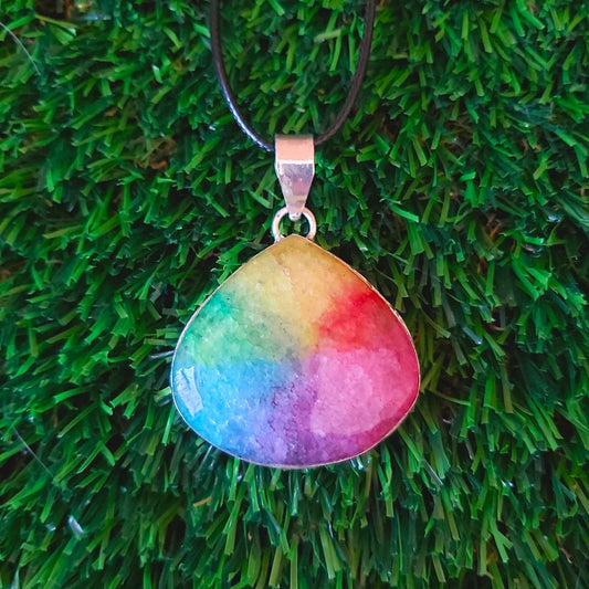 Rainbow Agate Grounding Gemstone Pendant (E2541)