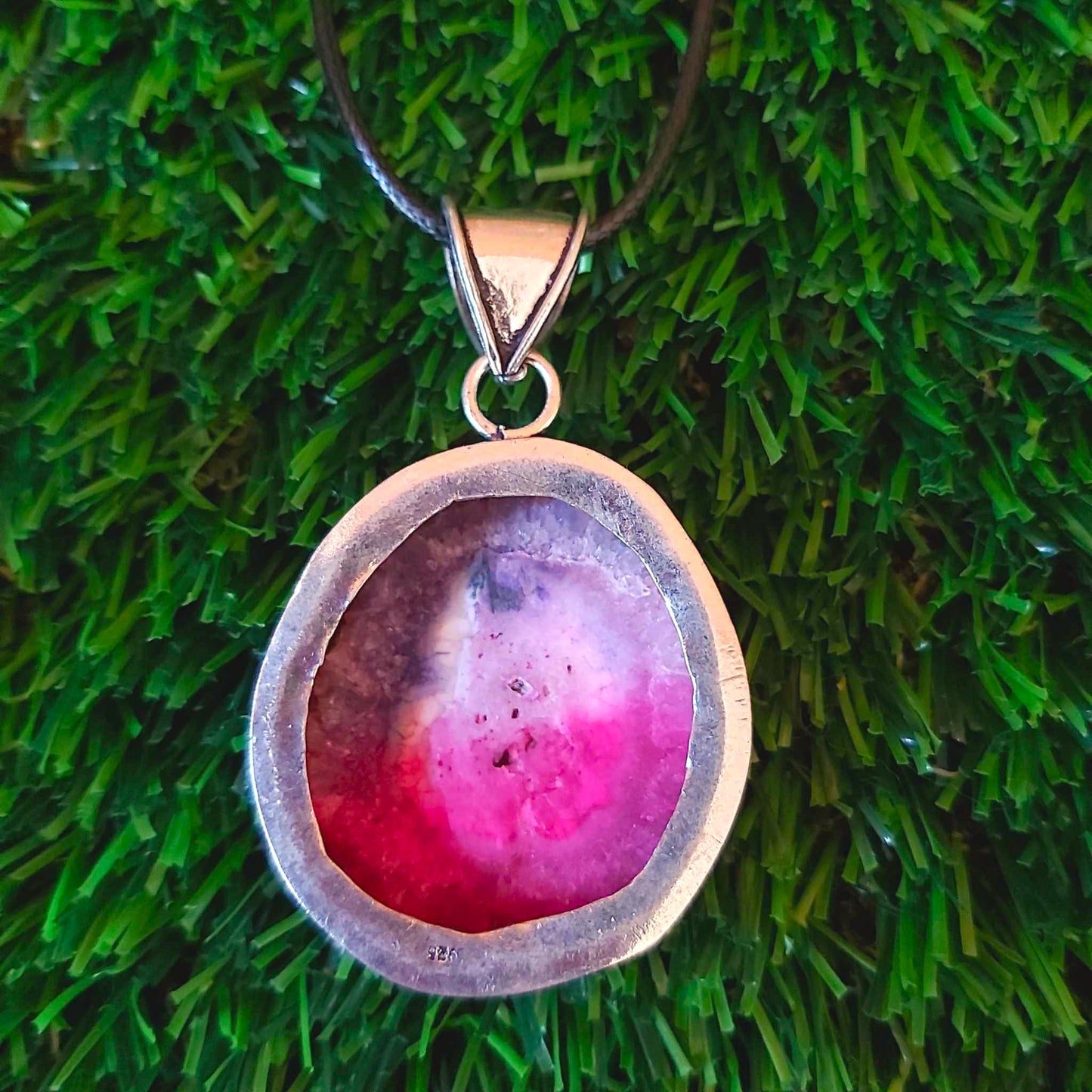 Rainbow Agate Grounding Gemstone Pendant (E2542)