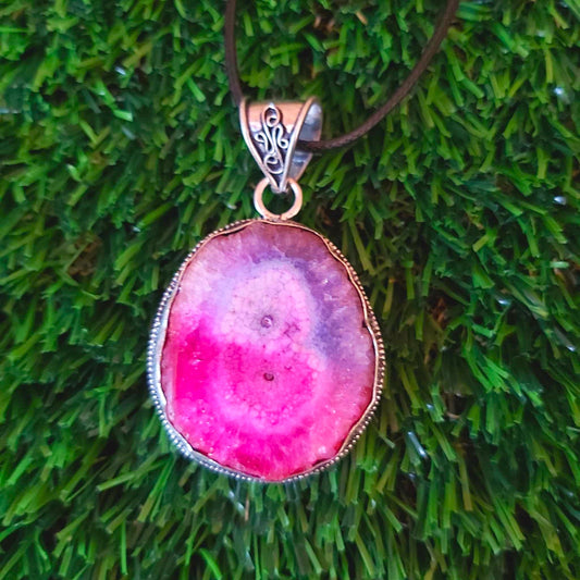 Rainbow Agate Grounding Gemstone Pendant (E2542)