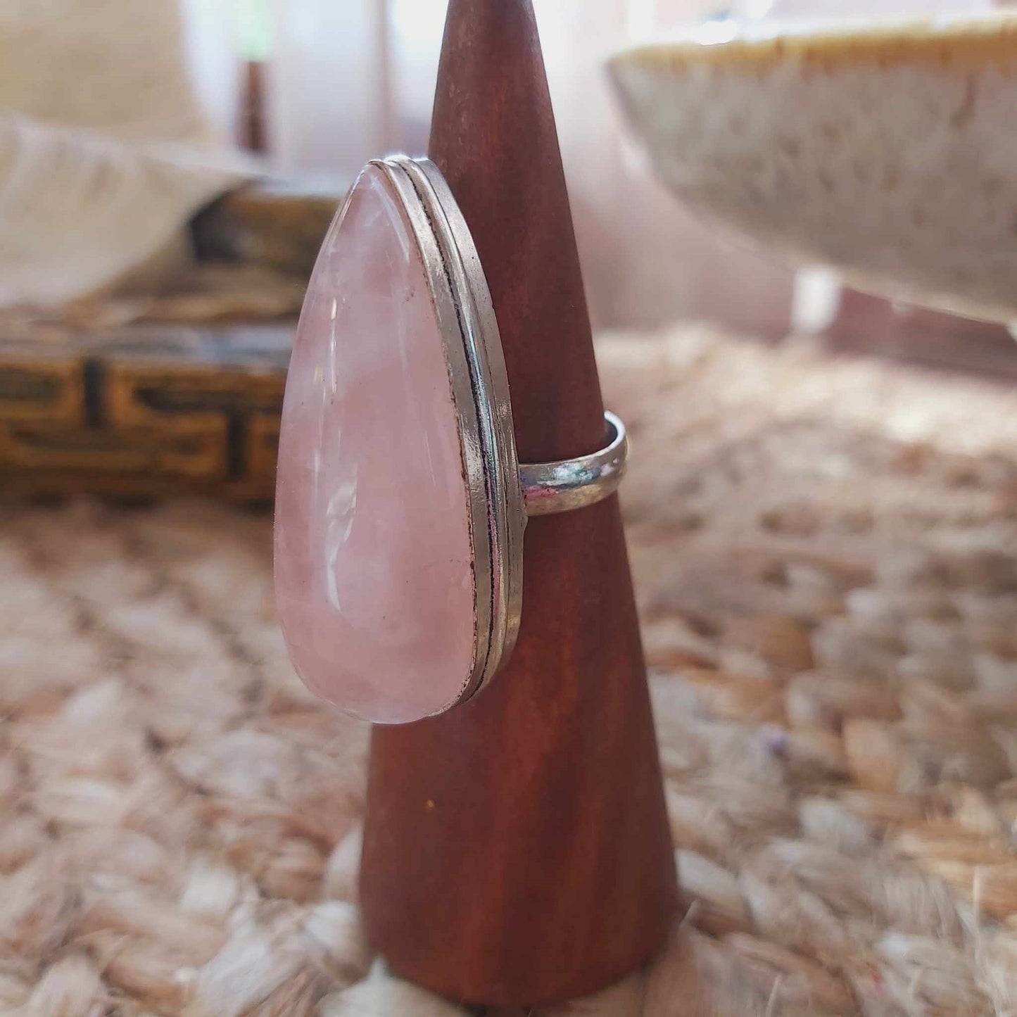 Rose Quartz True Love & Compassion Ring Size US 7 (E2544)