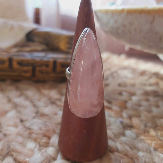 Rose Quartz True Love & Compassion Ring Size US 7 (E2544)