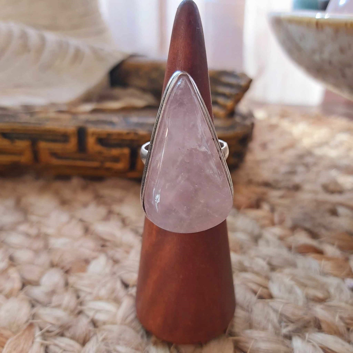 Rose Quartz True Love & Compassion Ring Size US 7 (E2545)