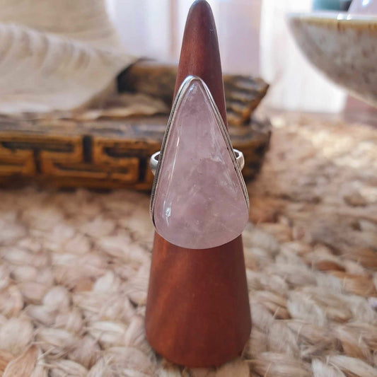 Rose Quartz True Love & Compassion Ring Size US 7 (E2545)