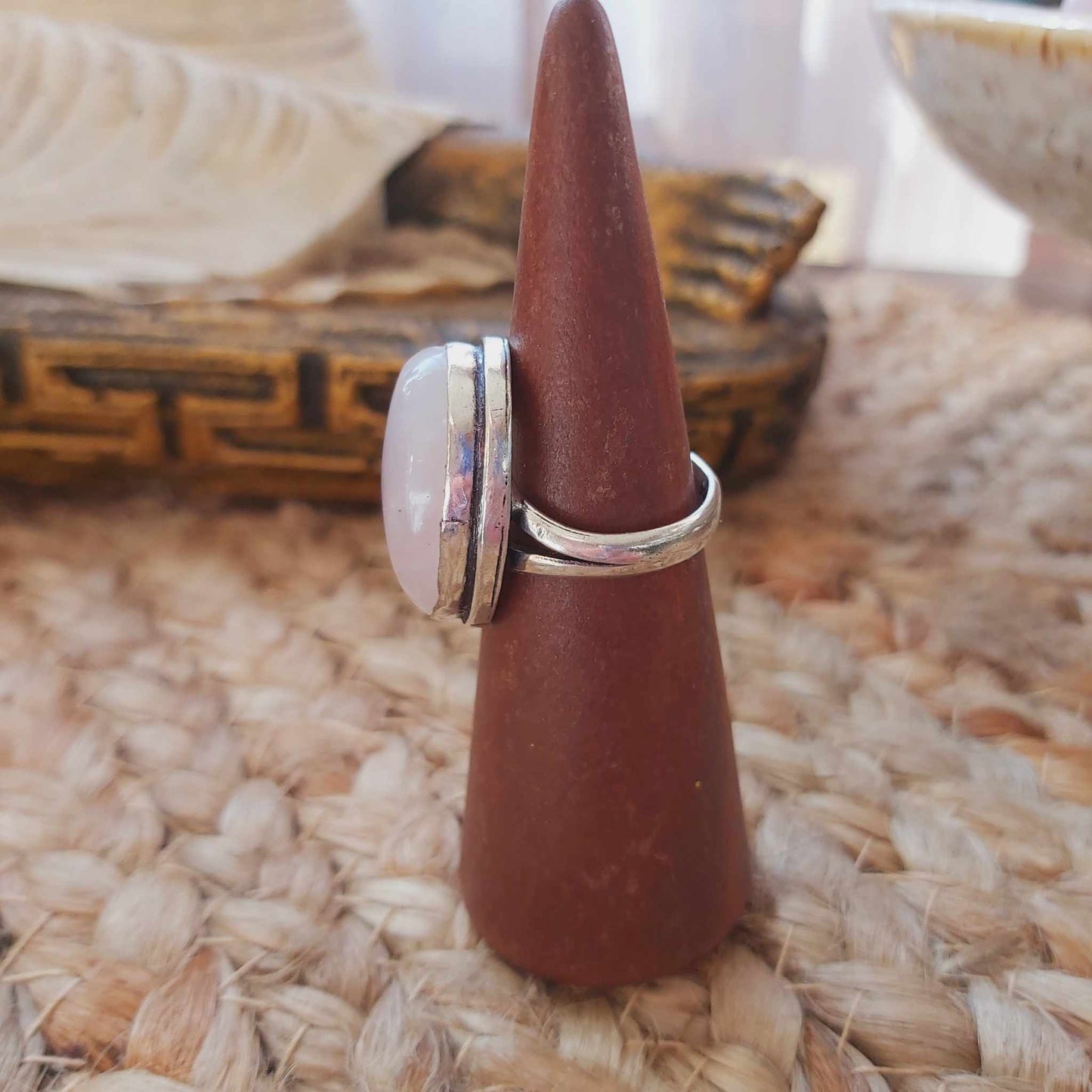 Rose Quartz True Love & Compassion Ring Size US 8 (E2546)