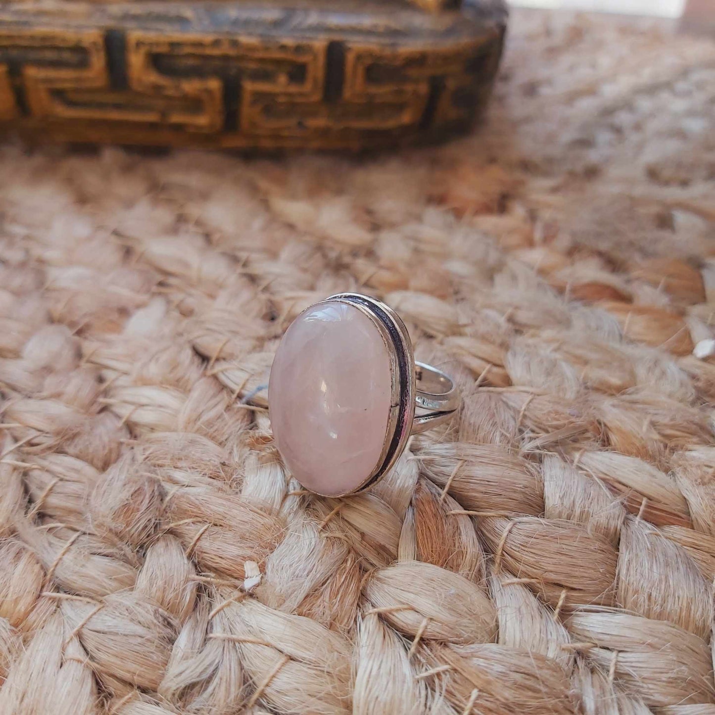 Rose Quartz True Love & Compassion Ring Size US 8 (E2546)