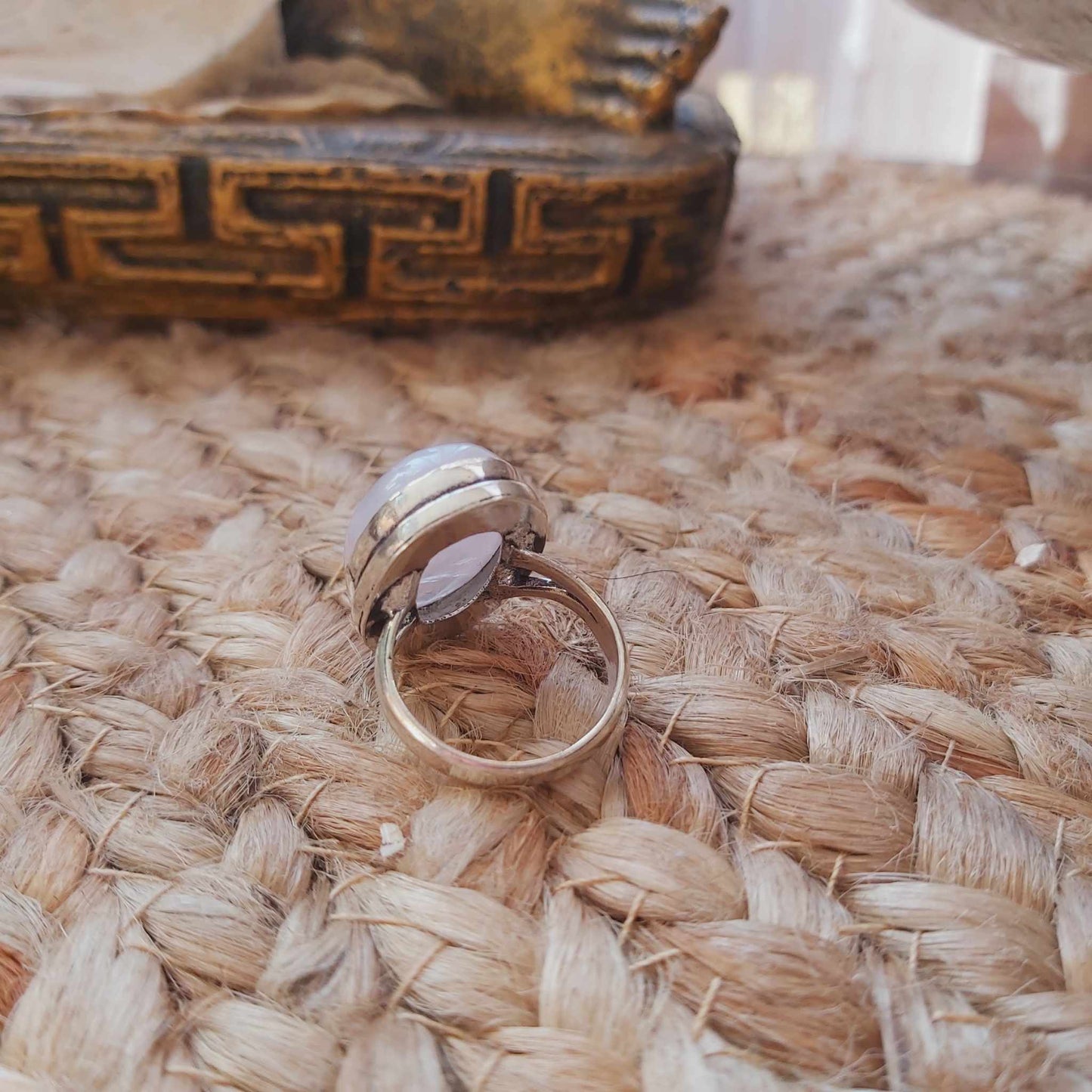 Rose Quartz True Love & Compassion Ring Size US 8 (E2546)