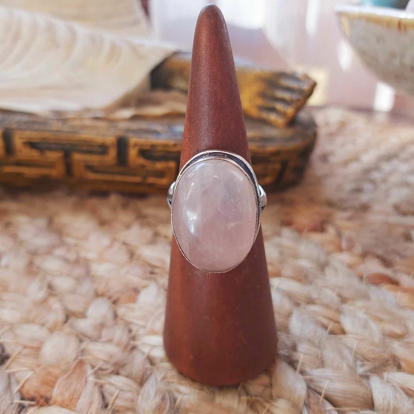 Rose Quartz True Love & Compassion Ring Size US 8 (E2546)