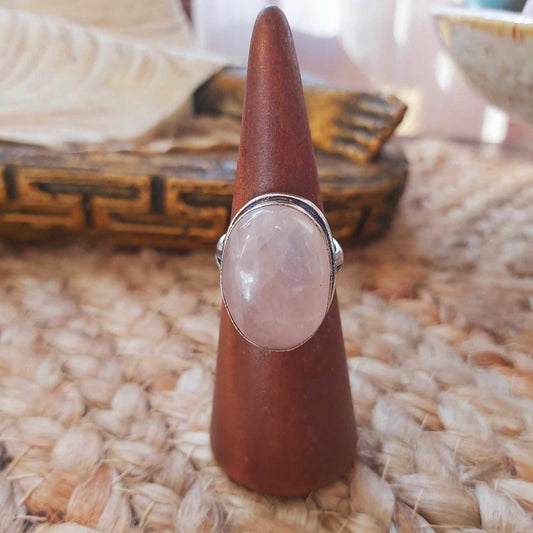 Rose Quartz True Love & Compassion Ring Size US 8 (E2546)