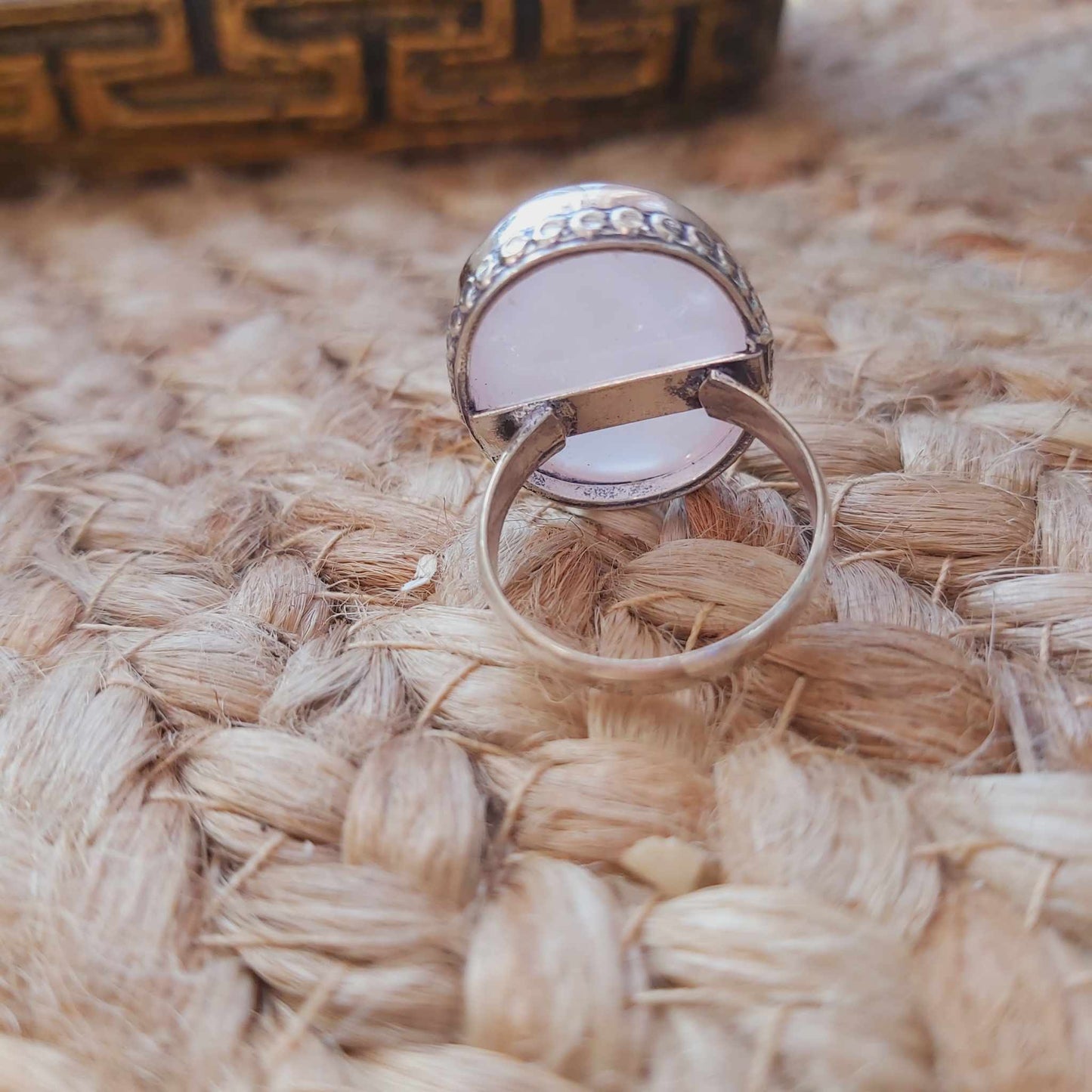 Rose Quartz True Love & Compassion Ring Size US 8.5 (E2547)