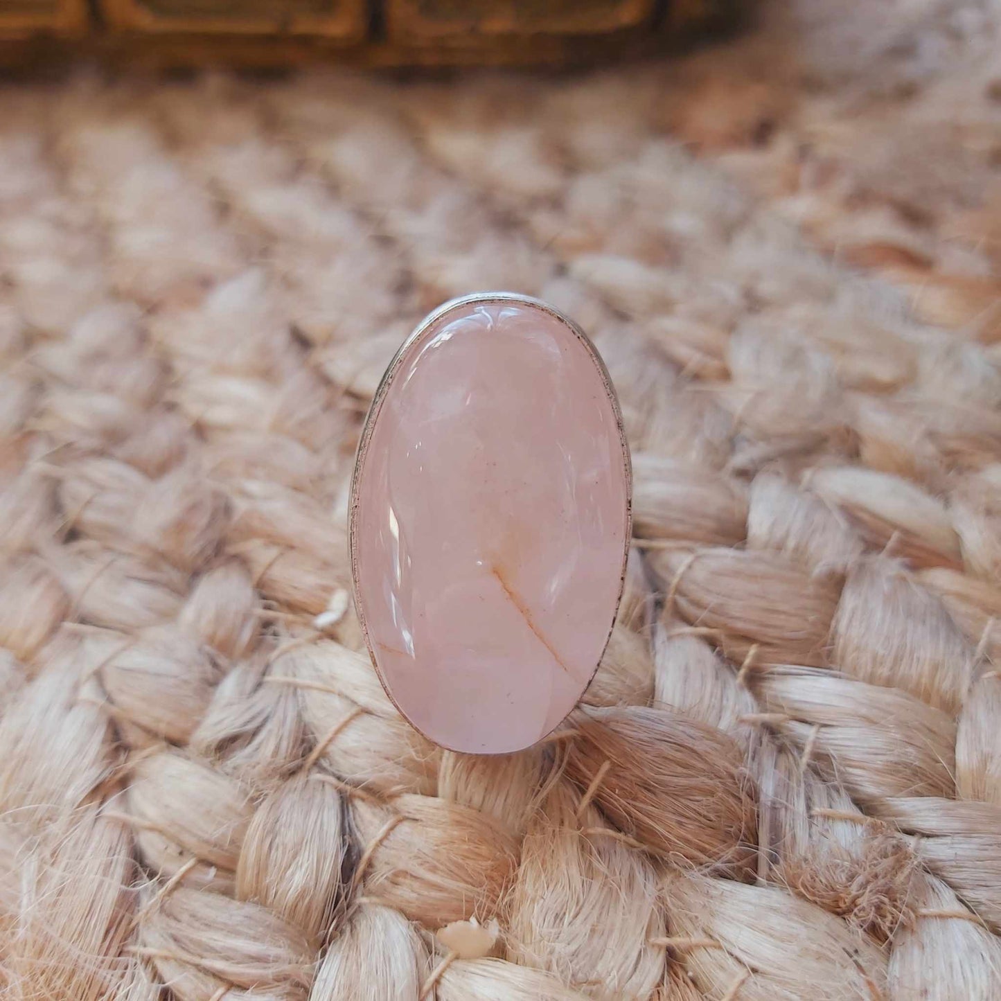 Rose Quartz True Love & Compassion Ring Size US 8.5 (E2548)
