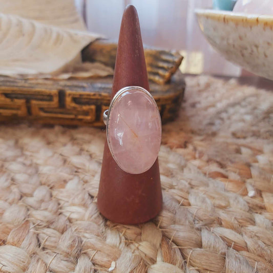 Rose Quartz True Love & Compassion Ring Size US 8.5 (E2548)