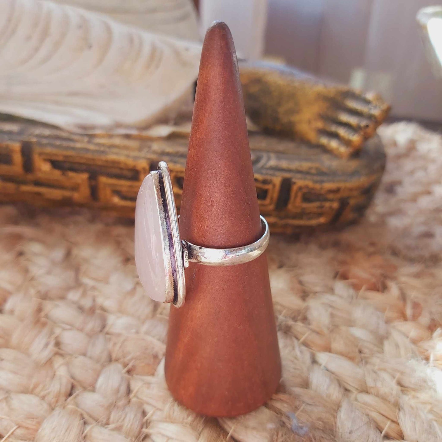 Rose Quartz True Love & Compassion Ring Size US 9 (E2549)