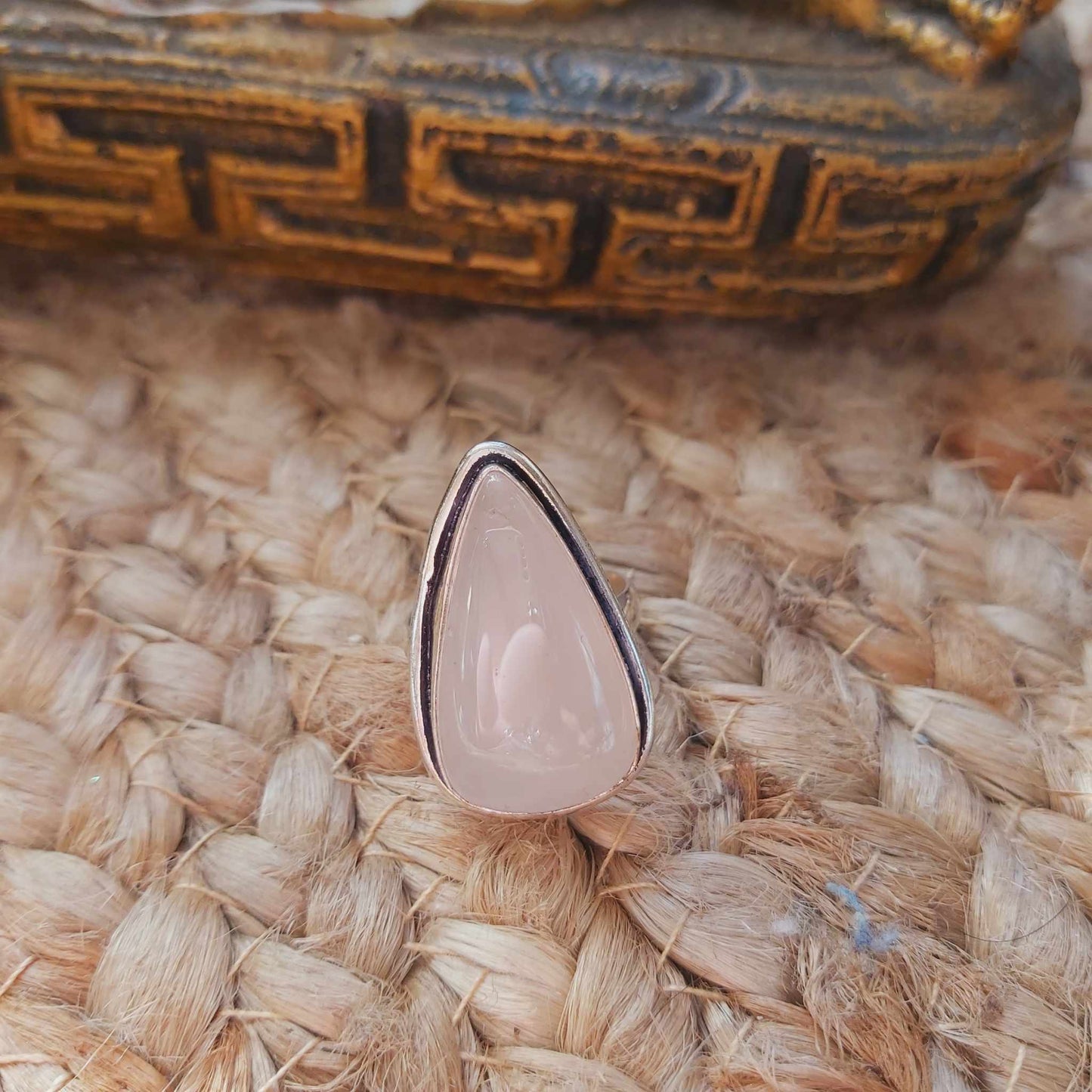 Rose Quartz True Love & Compassion Ring Size US 9 (E2549)