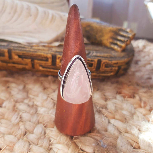 Rose Quartz True Love & Compassion Ring Size US 9 (E2549)