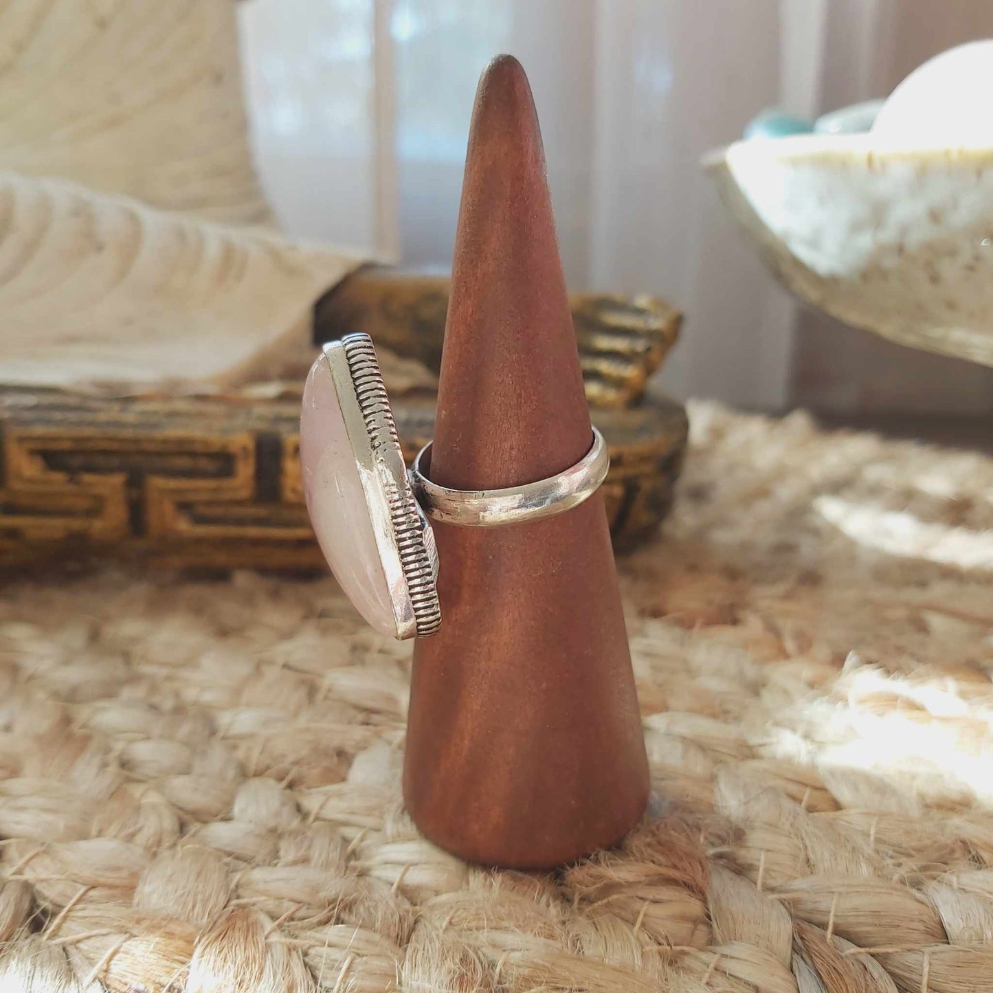 Rose Quartz True Love & Compassion Ring Size US 9 (E2550)