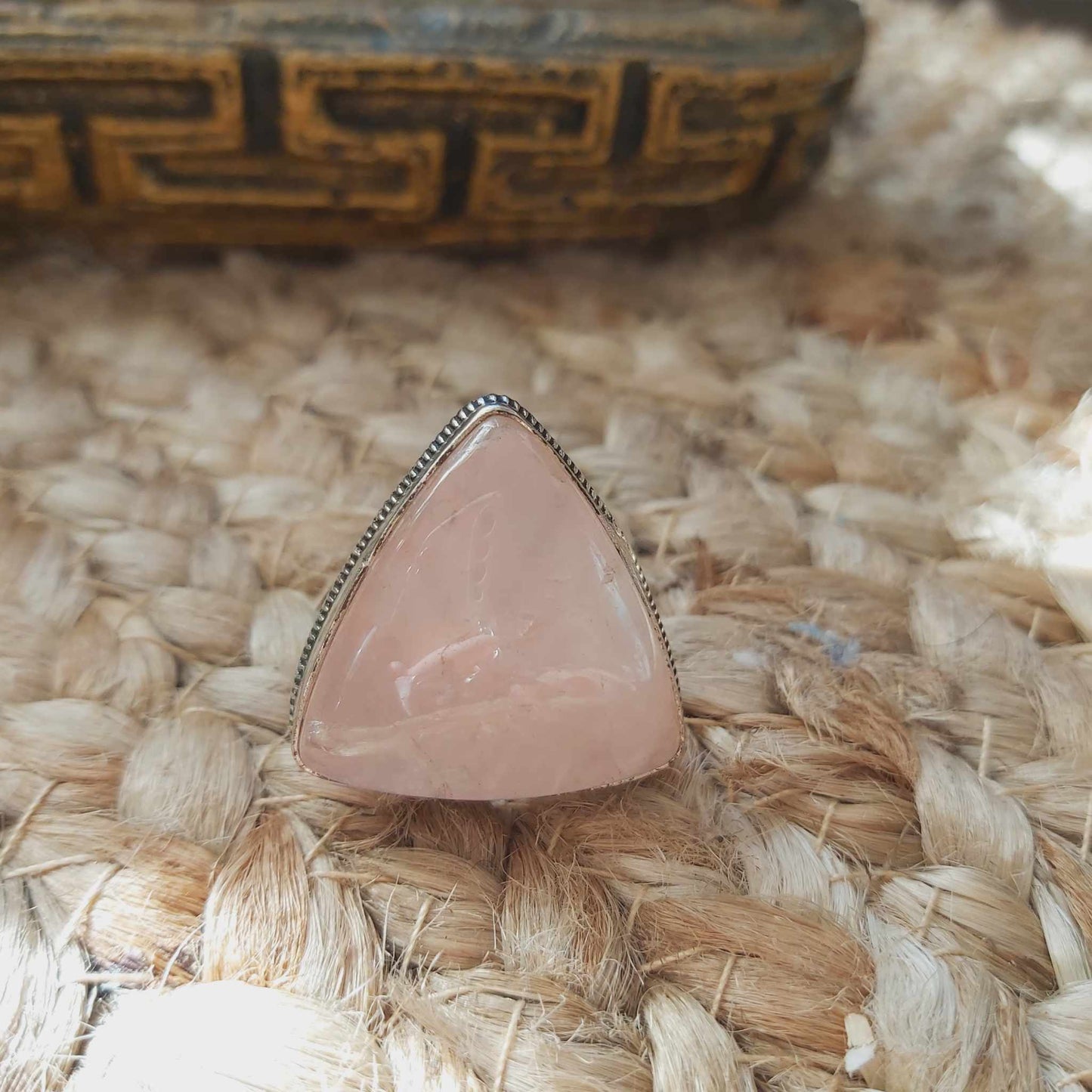 Rose Quartz True Love & Compassion Ring Size US 9 (E2550)