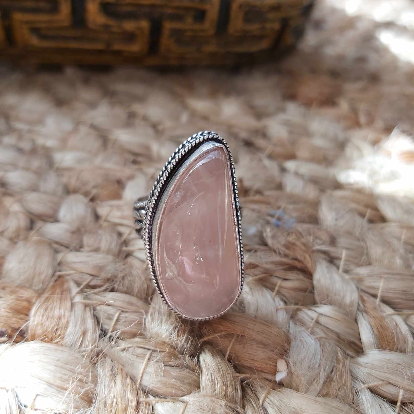 Rose Quartz True Love & Compassion Ring Size US 9 (E2551)