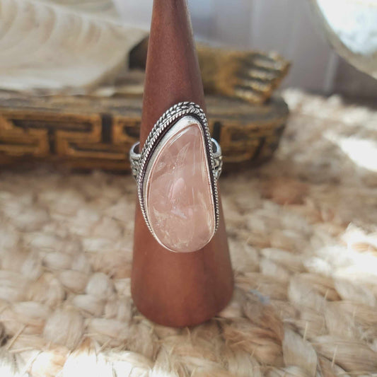 Rose Quartz True Love & Compassion Ring Size US 9 (E2551)