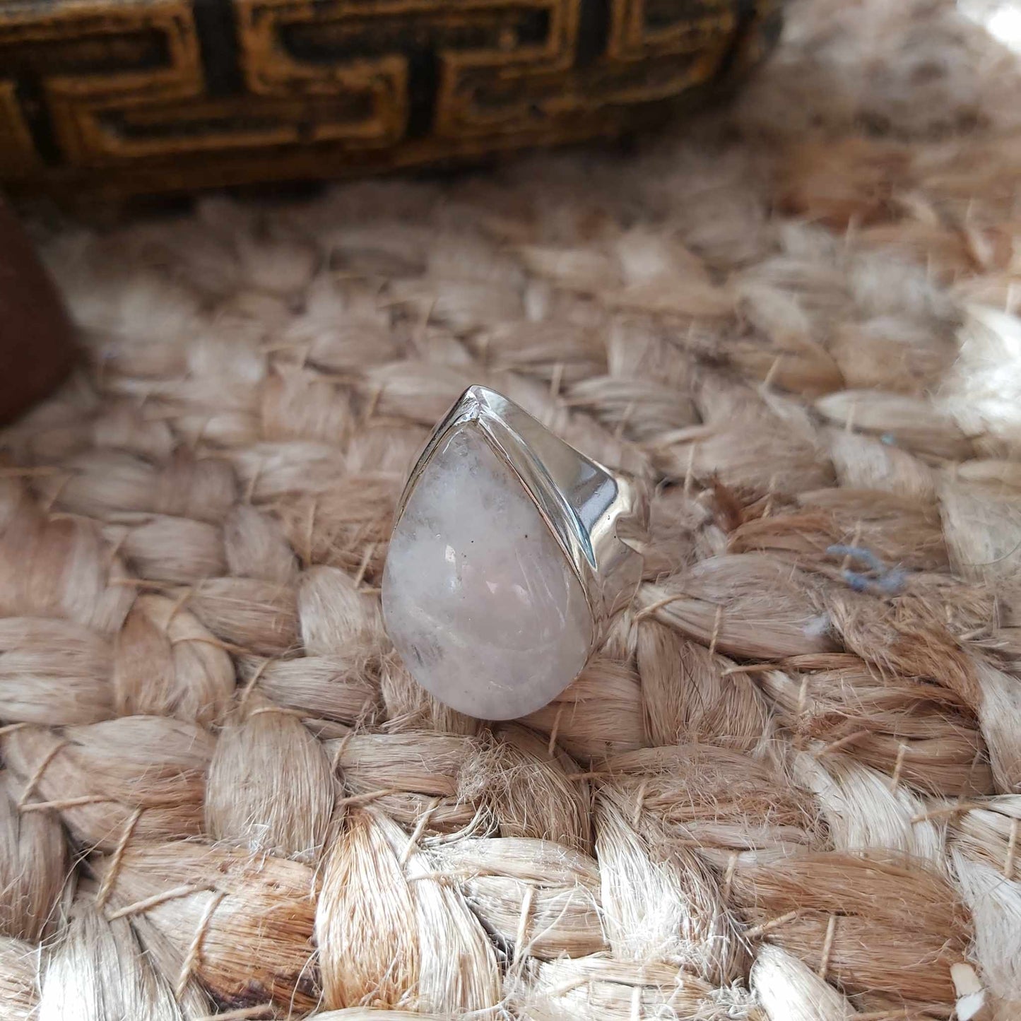 Rainbow Moonstone Compassion Ring 925 Sterling Silver Plated Size US 8.5 (E2553)