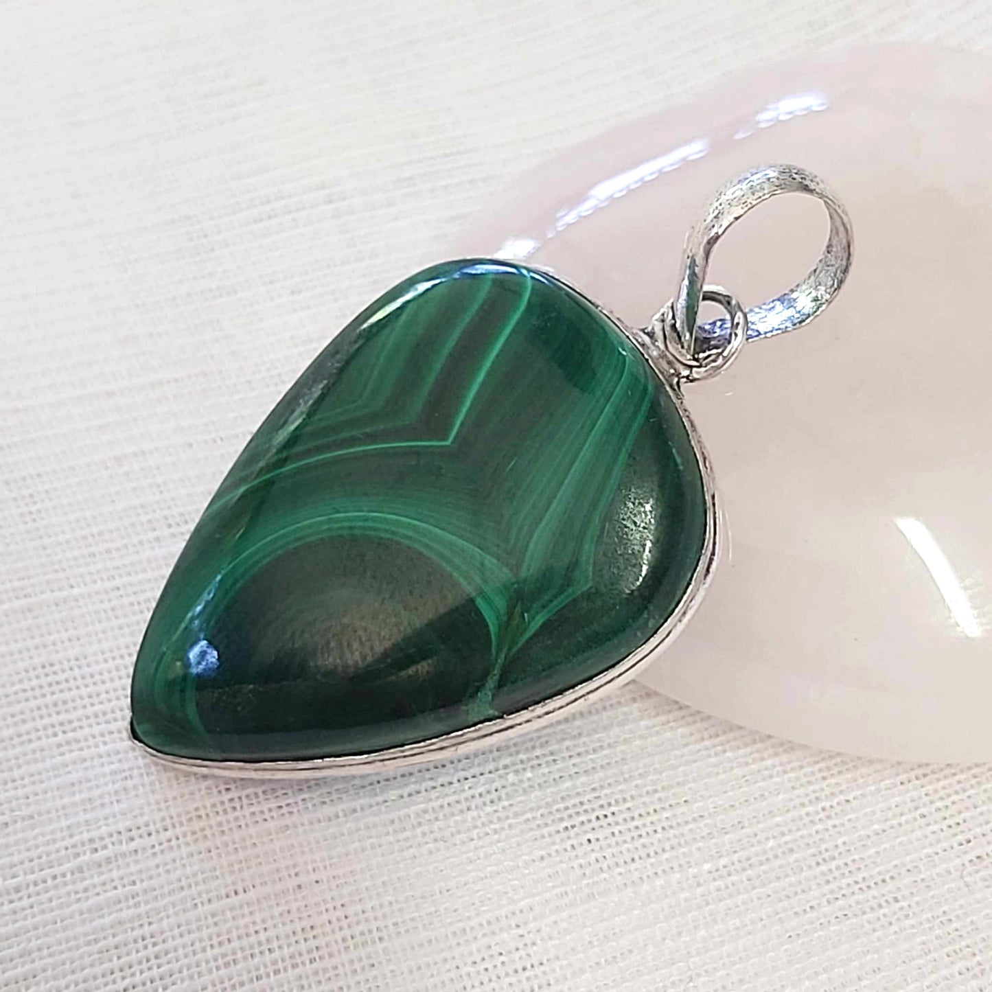 Malachite Crystal Positive Change Pendant  (E698)