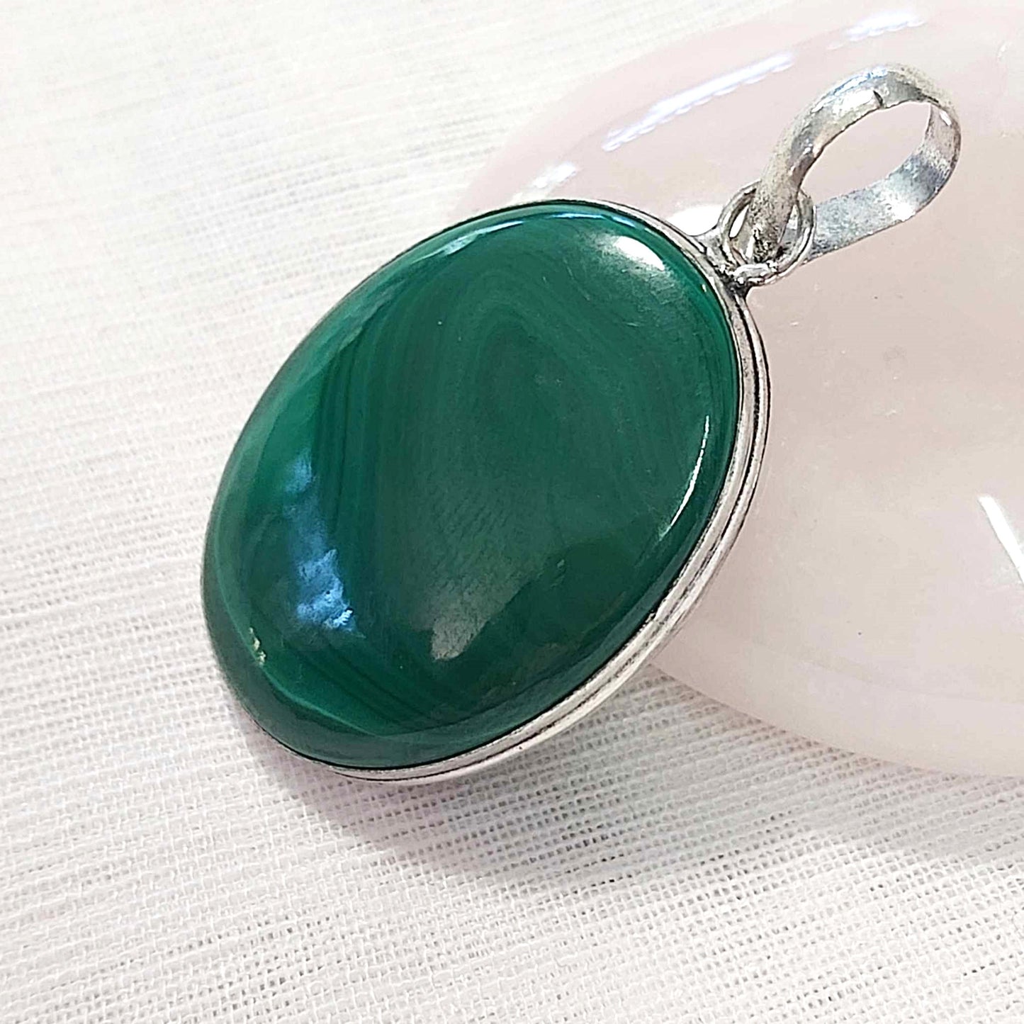 Malachite Crystal Positive Change Pendant  (E701)