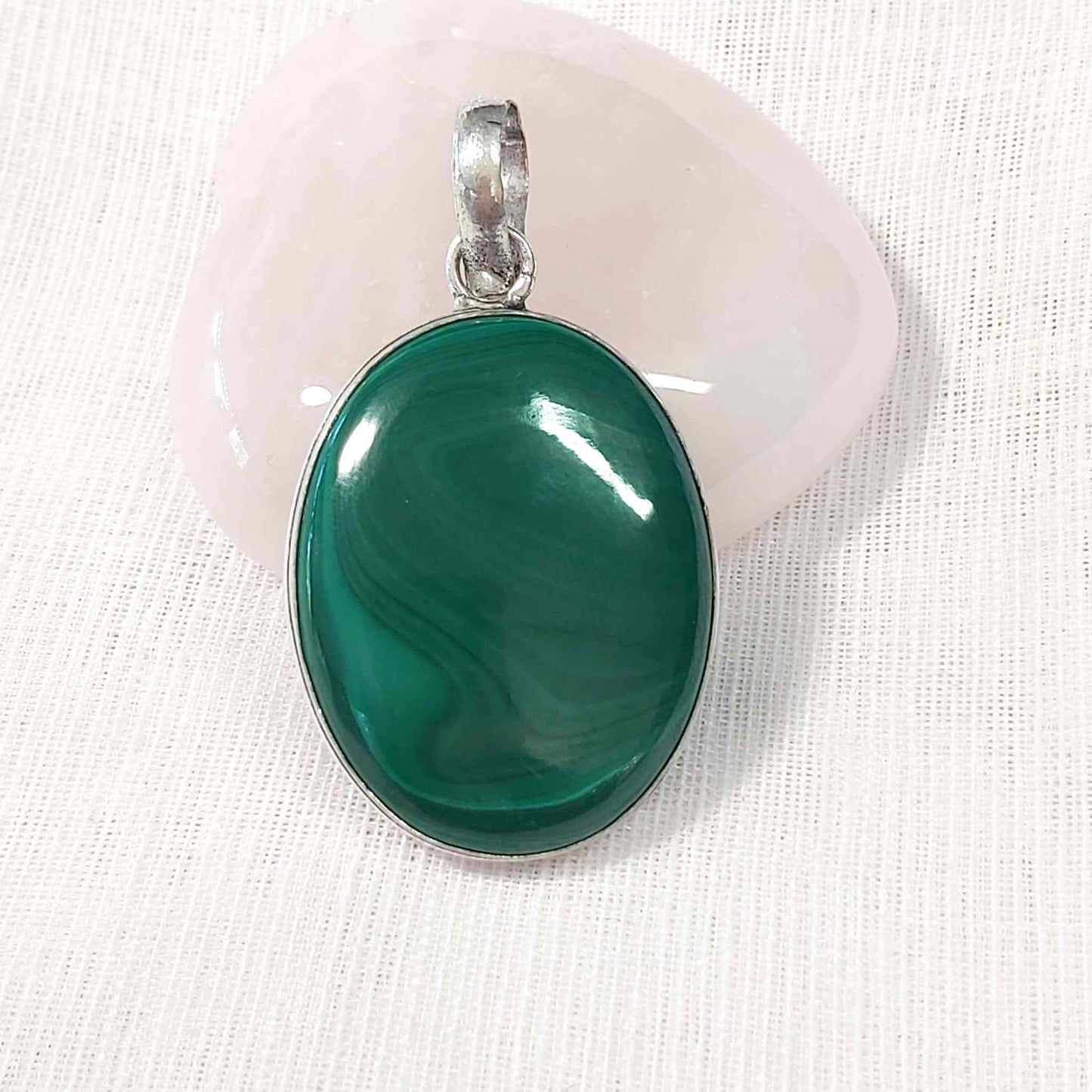 Malachite Crystal Positive Change Pendant  (E701)