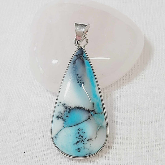 Dendritic Opal Gemstone Crystal Pendant (E727)