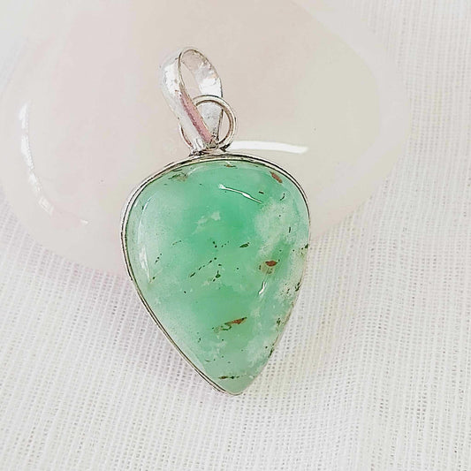 Chrysoprase Forgiveness Gemstone Crystal Pendant (E821)