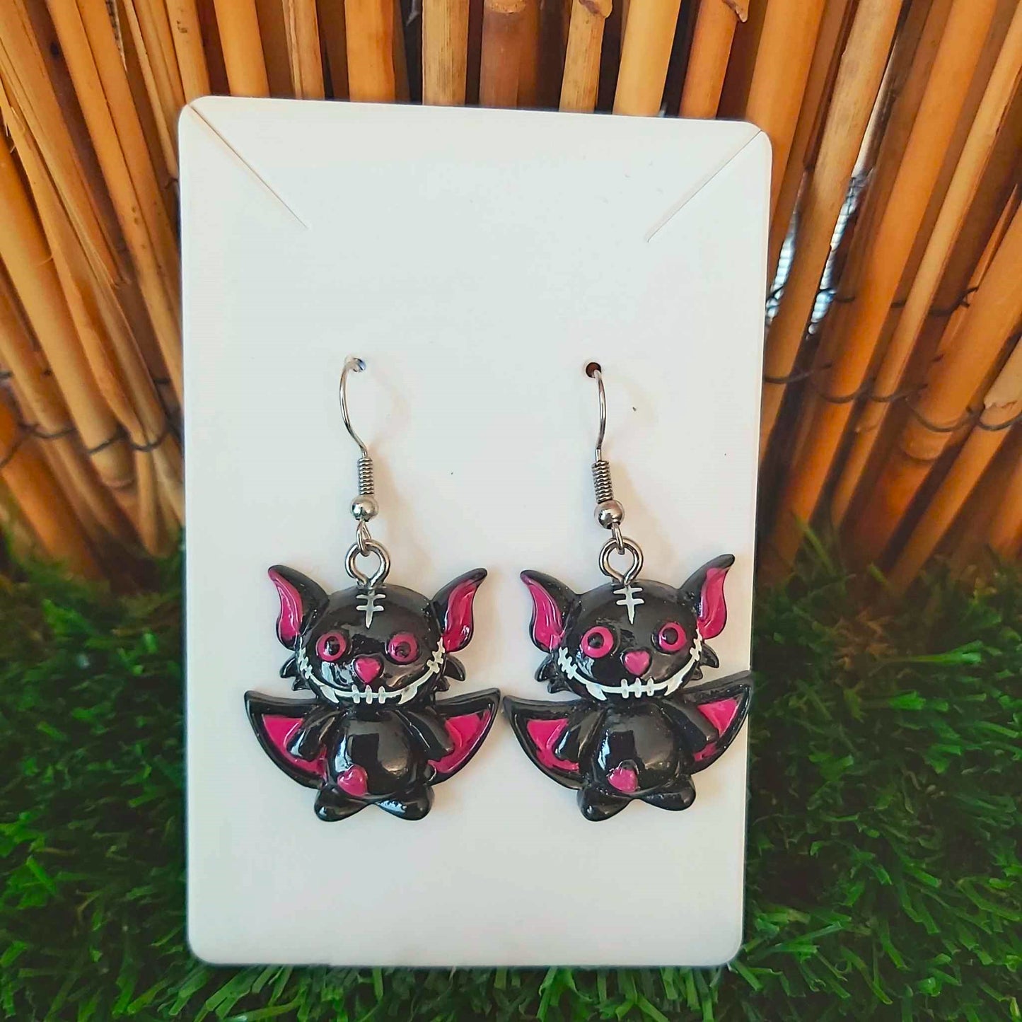 Handmade Black Cat Earrings