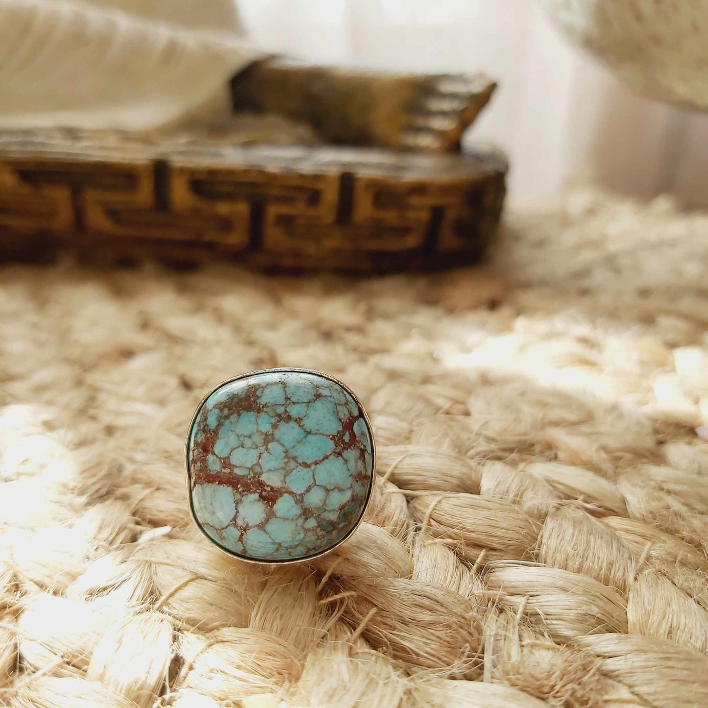 Turquoise Acceptance Gemstone Ring  Size US 6 (E2493)