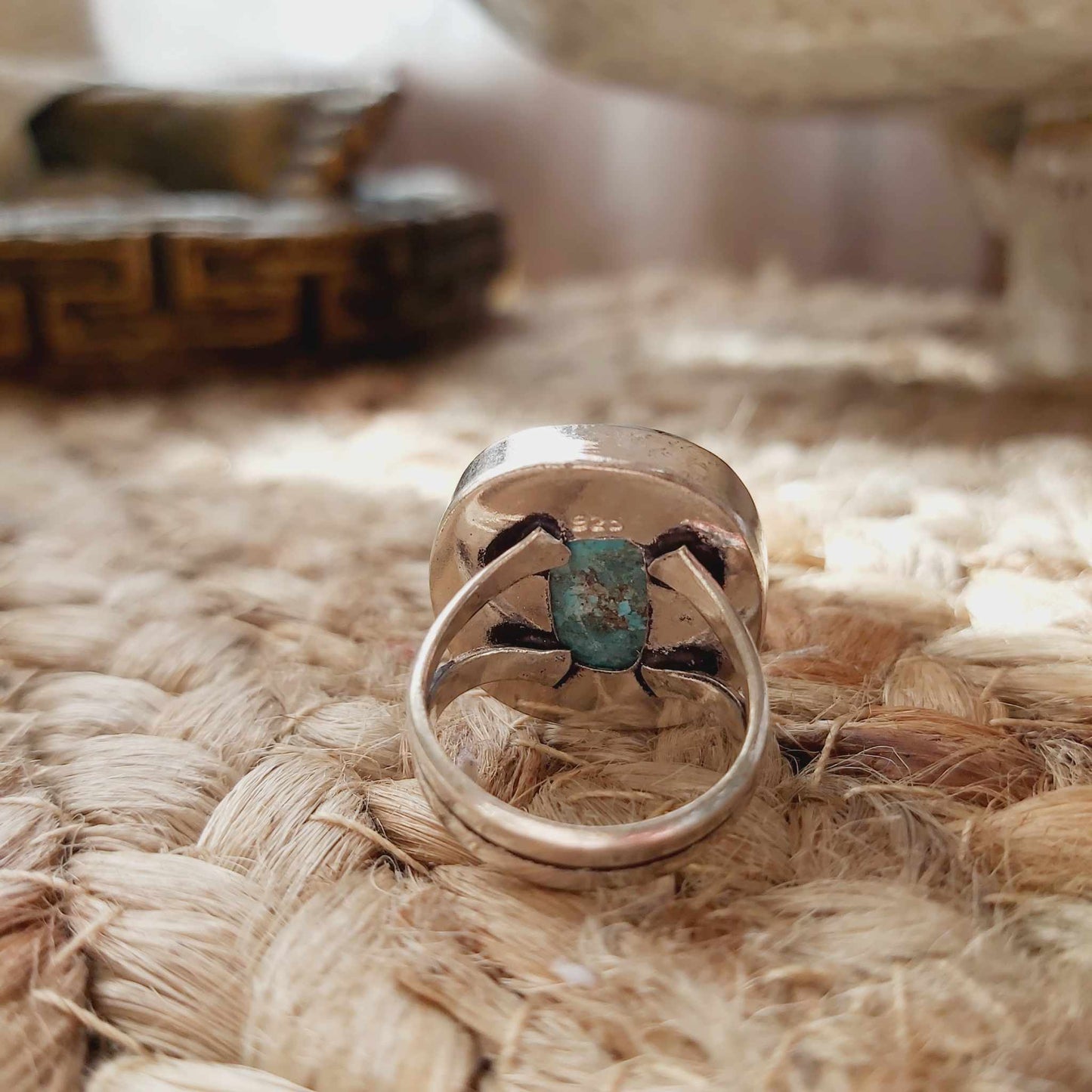 Turquoise Acceptance Gemstone Ring  Size US 6 (E2493)