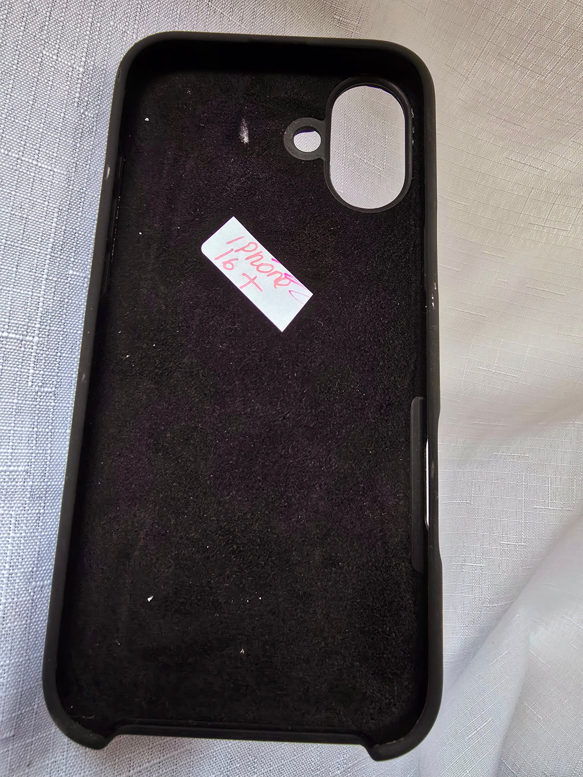 A handmade pink and purple iPhone 16 plus phone case 