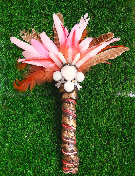 Handmade Smudging Feather Stick Wand (wand187)