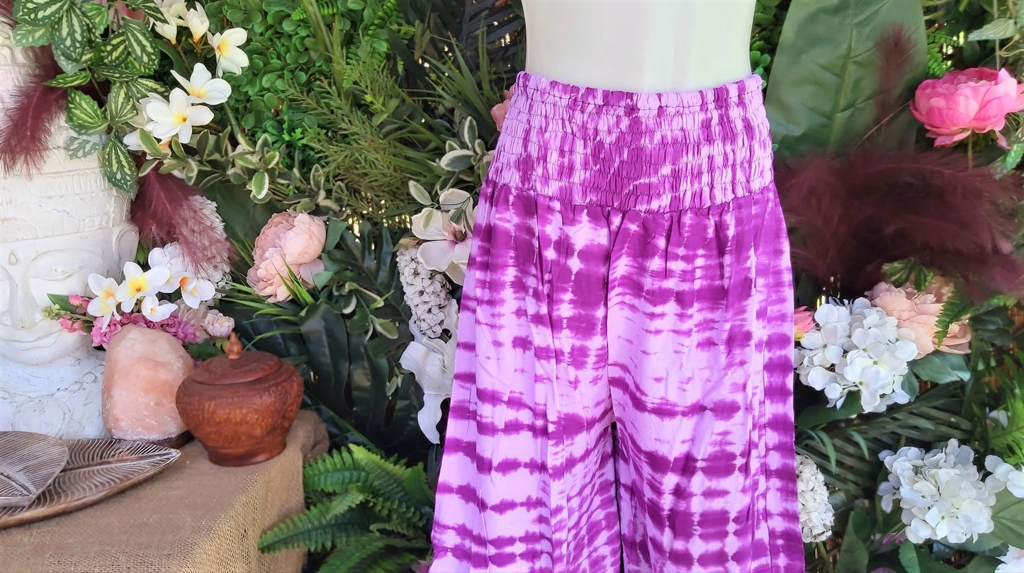 Plus Size Relaxed Fit Beach Bohemian Tie Dye Pants Elastic Waist Size 22-24