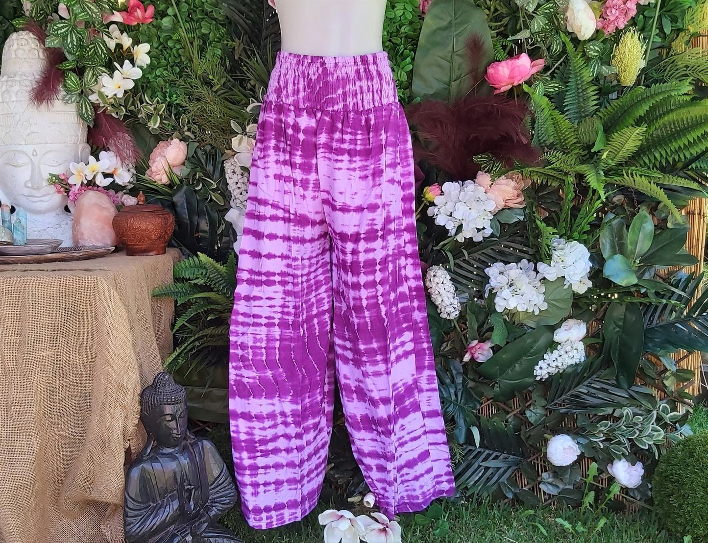 Plus Size Relaxed Fit Beach Bohemian Tie Dye Pants Elastic Waist Size 22-24
