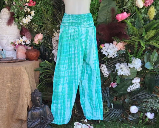 Plus Size Relaxed Fit Beach Bohemian Tie Dye Pants Elastic Waist Size 22-24