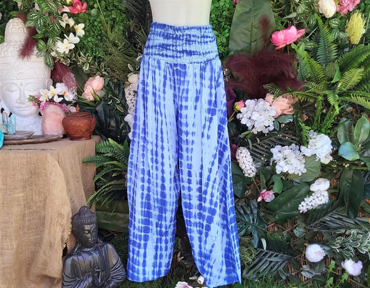 Plus Size Relaxed Fit Beach Bohemian Tie Dye Pants Elastic Waist Size 22-24