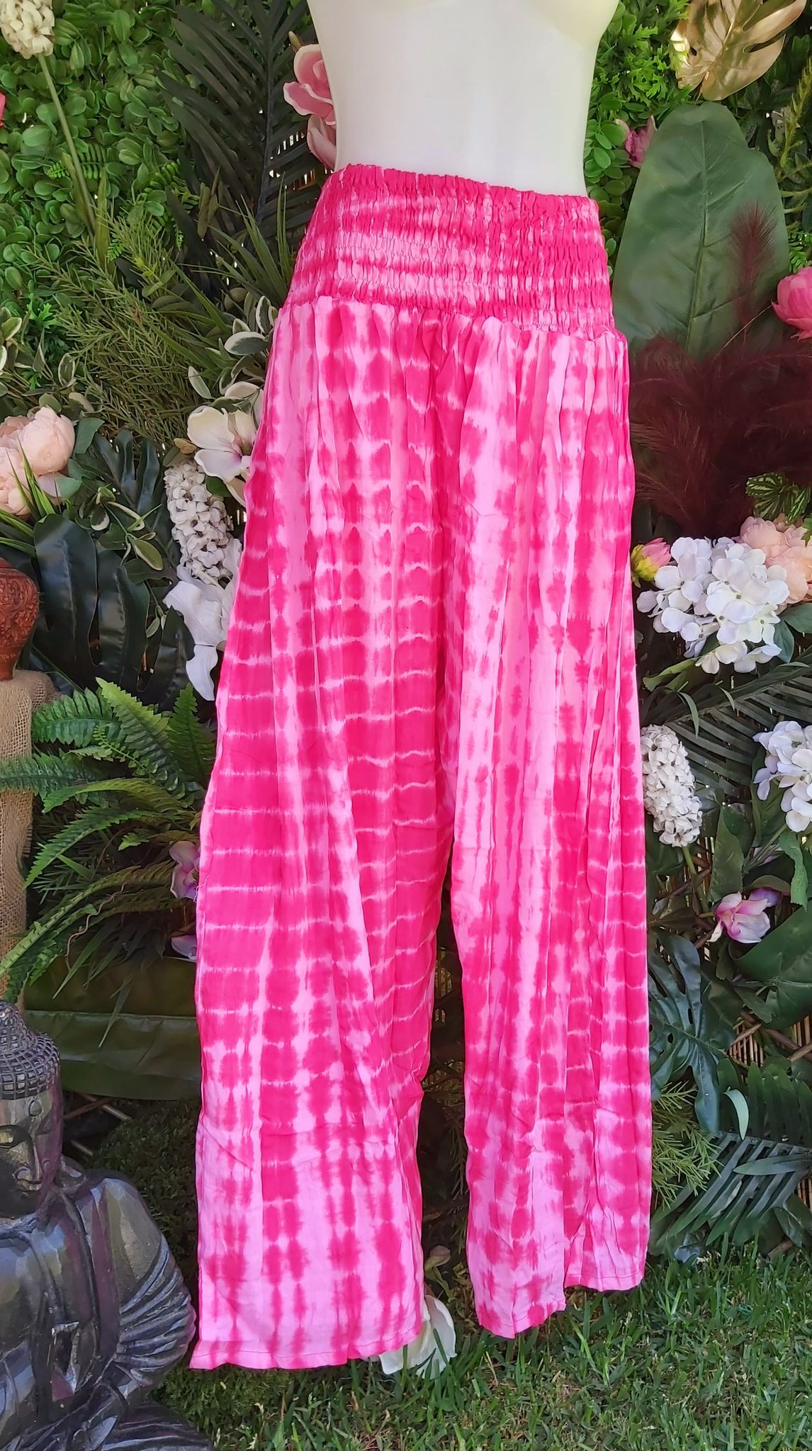 Plus Size Relaxed Fit Beach Bohemian Tie Dye Pants Elastic Waist Size 22-24