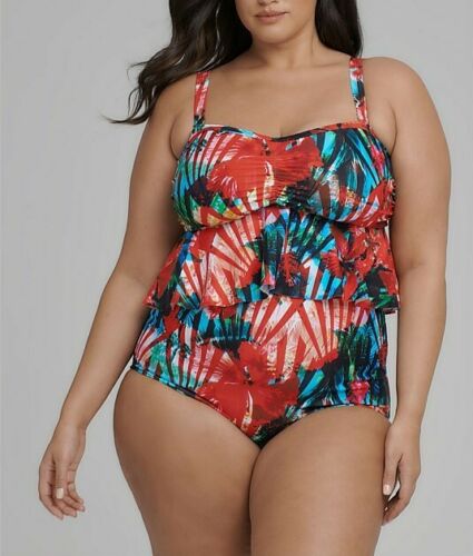 Plus Size Taking Shape Colourful Bikini Top With Removable Straps